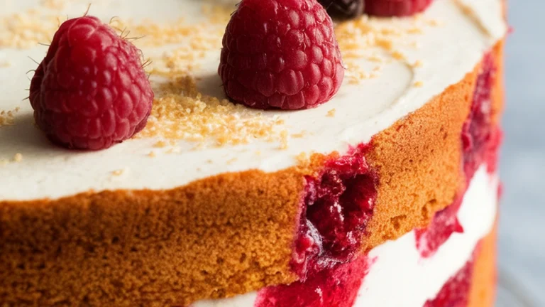 Vanilla Bean and Raspberry Preserve Layer Cake - Featured