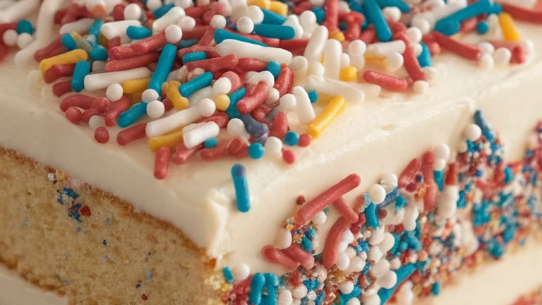 Vanilla Confetti Sheet Cake - Featured