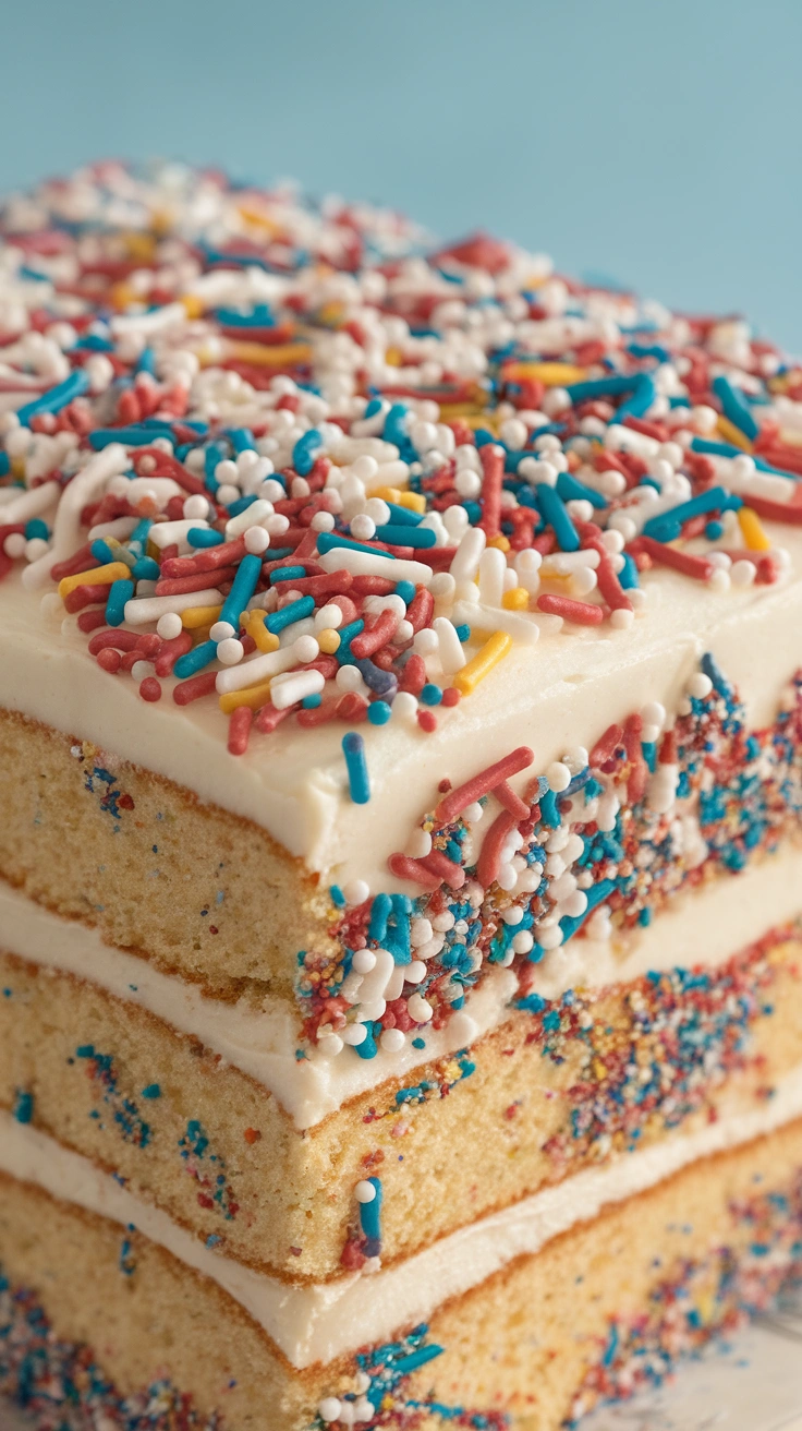 Vanilla Confetti Sheet Cake