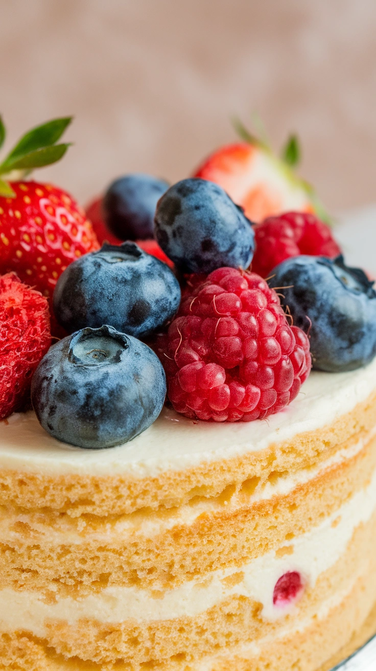 Vanilla Genoise with Fresh Berries