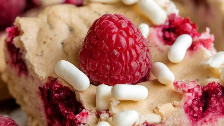 White Chocolate Raspberry Blondies - Featured