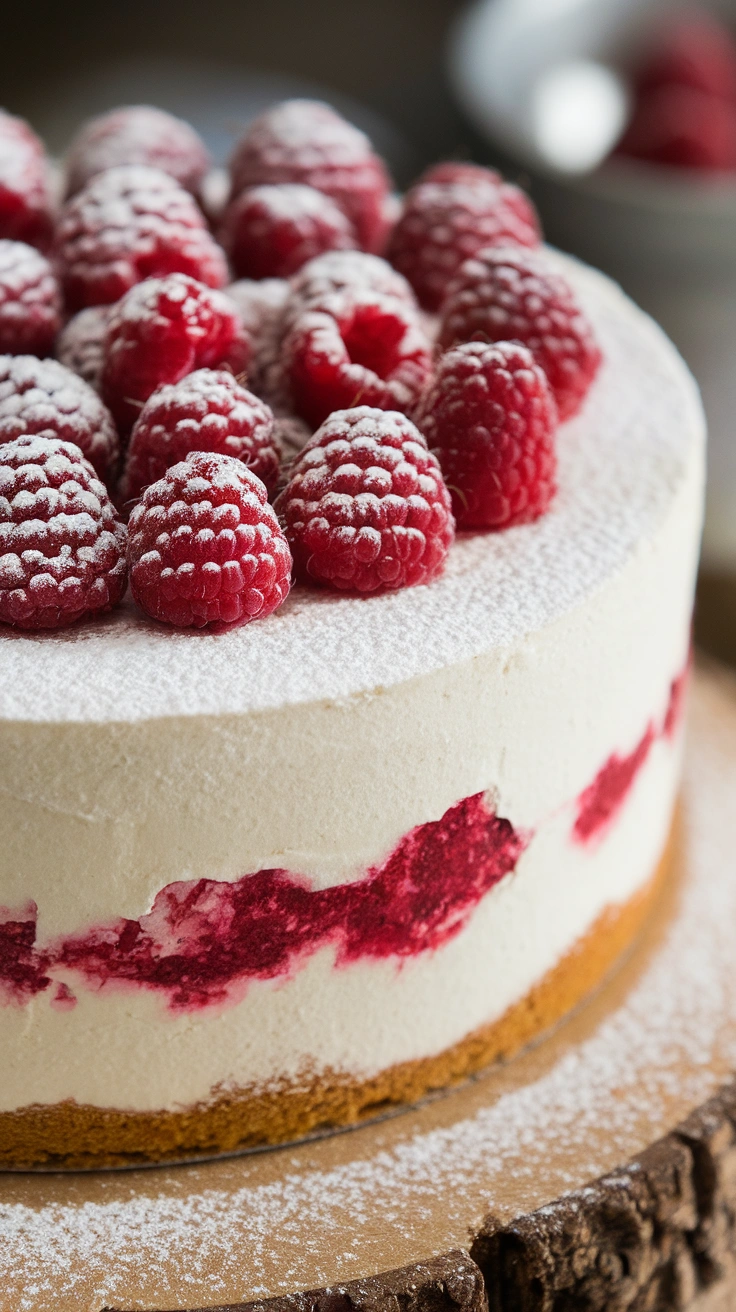 Winter White Chocolate Raspberry Cake