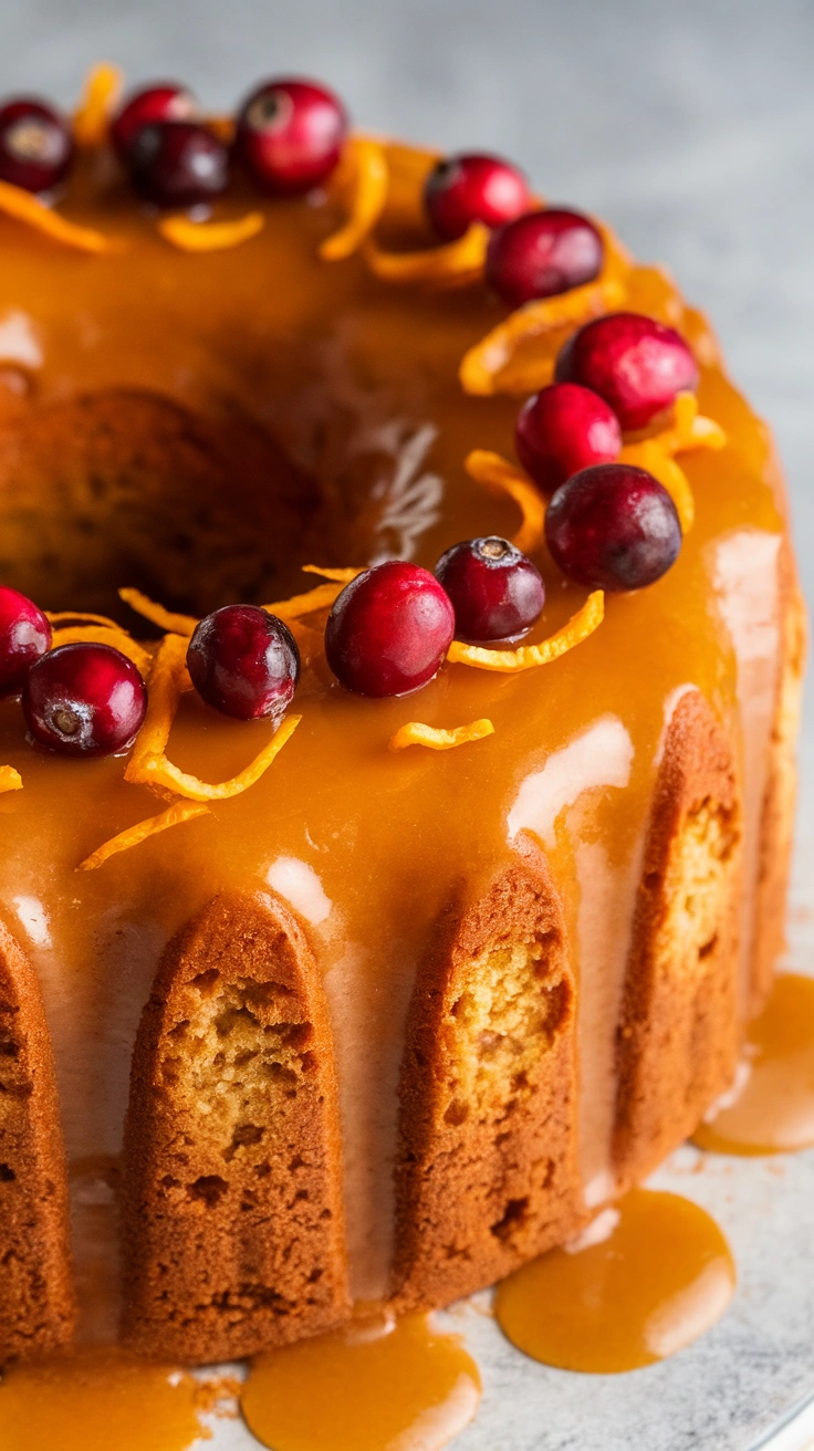 Zesty Cranberry Orange Pound Cake