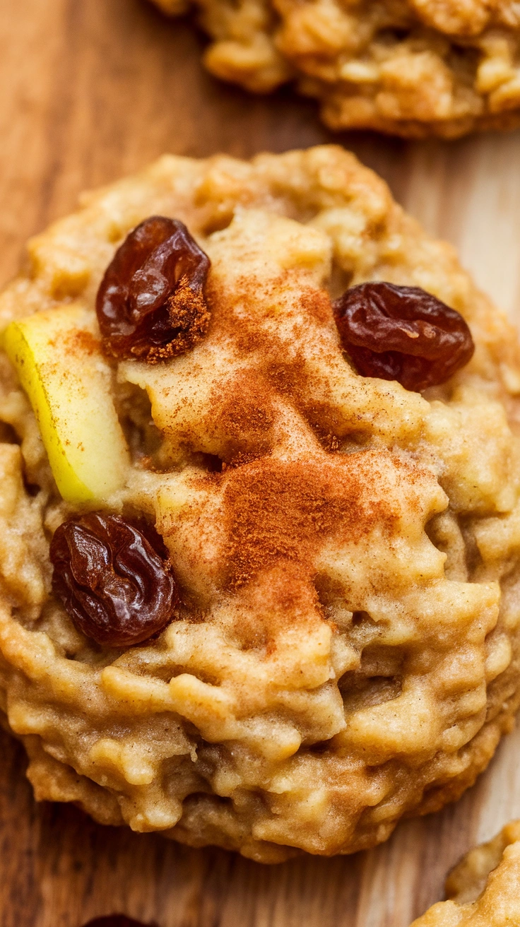Spiced Apple Raisin Oatmeal Cookies