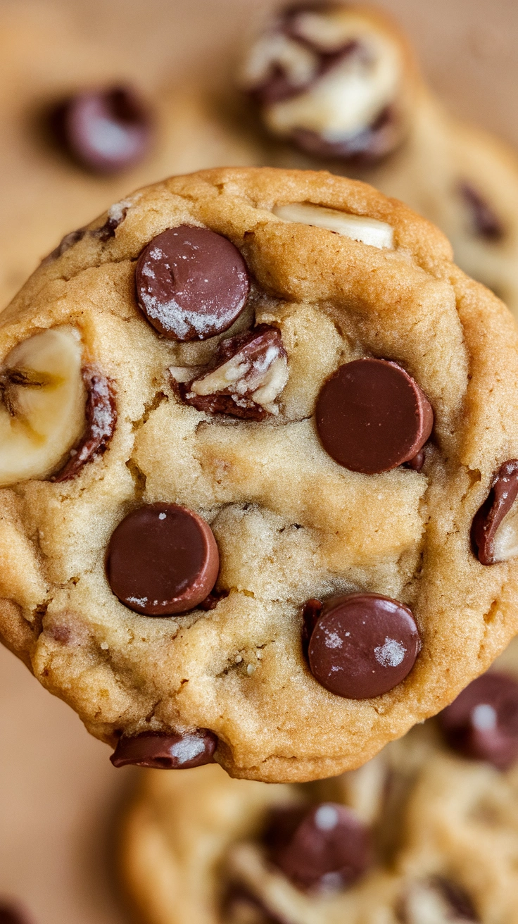 Chewy Banana Chocolate Chip Cookies