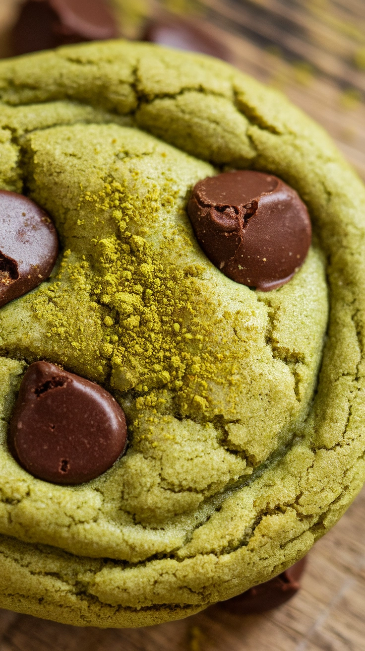 Chewy Matcha White Chocolate Chip Cookies