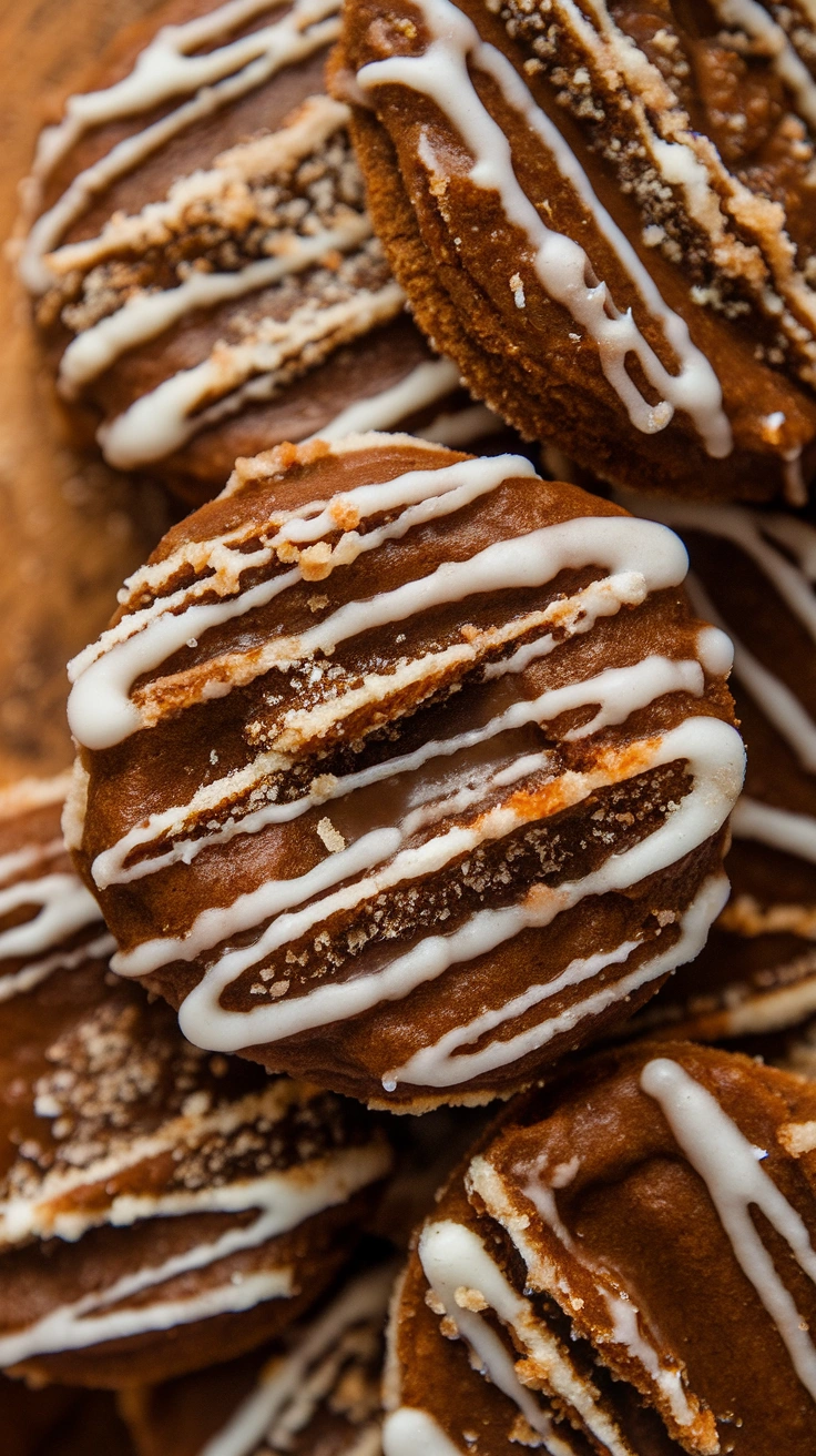Chewy Iced Molasses Cookies
