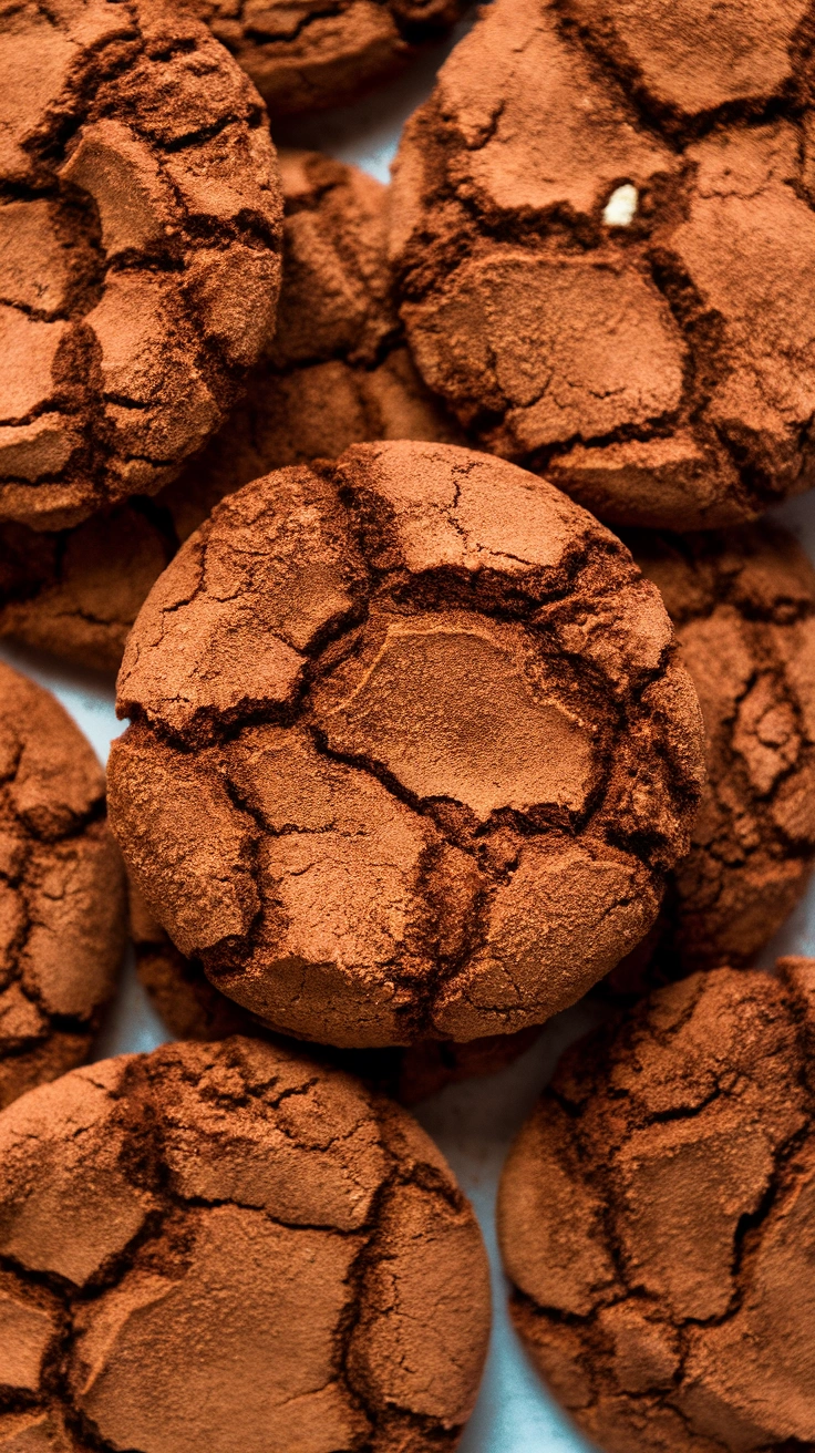 Dark Chocolate Fudge Crinkle Cookies