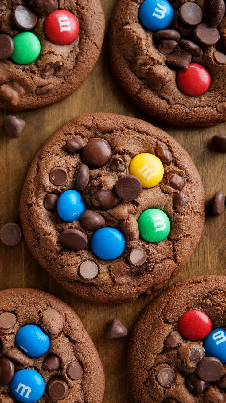 Chocolate M&M Cookies