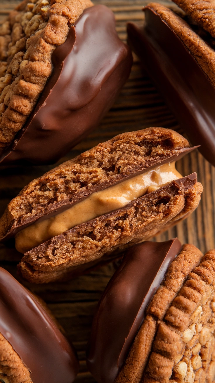 Chocolate Peanut Butter Sandwich Cookies