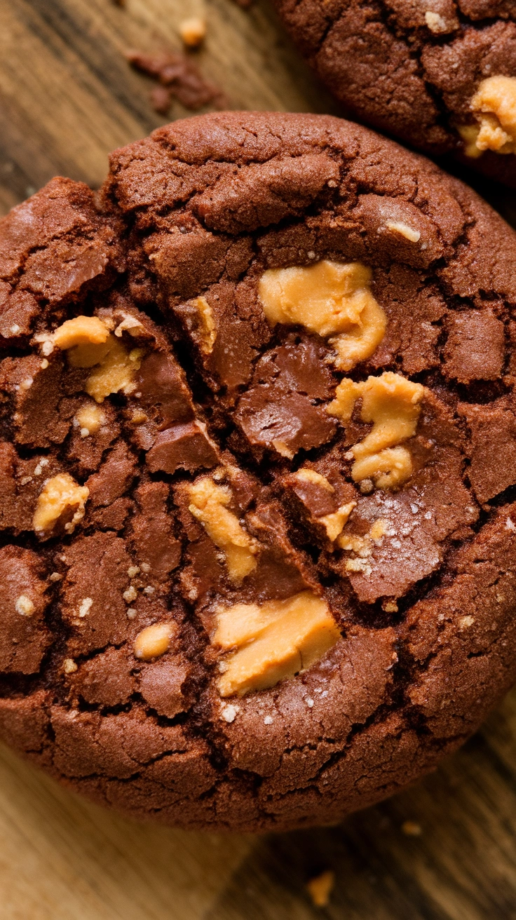 Soft Chocolate Peanut Butter Cookies