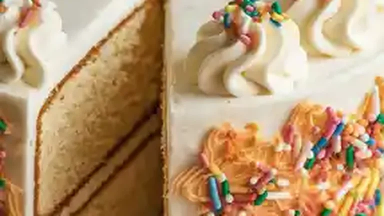 Classic Vanilla Cake with Buttercream Frosting - Featured