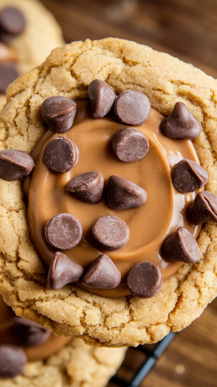 Gooey Cookie Butter Stuffed Chocolate Chip Cookies