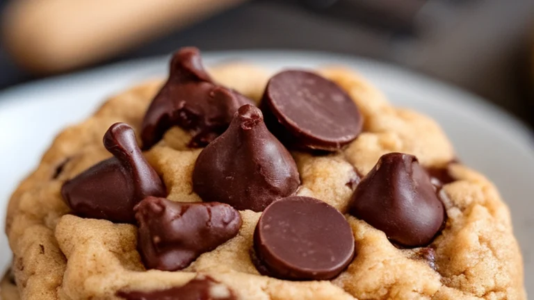 Dark Chocolate Chip Peanut Butter Cookies - Featured