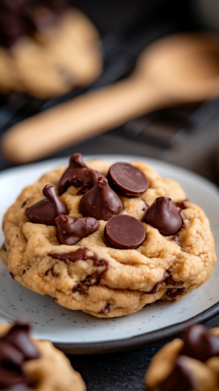 Peanut Butter Cookies with Dark Chocolate Chips