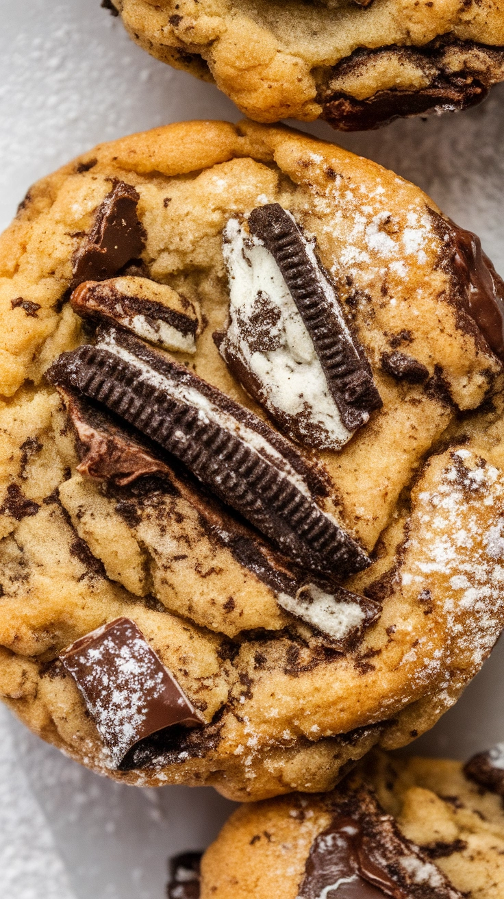 Fudgy Double Chocolate Oreo Stuffed Cookies