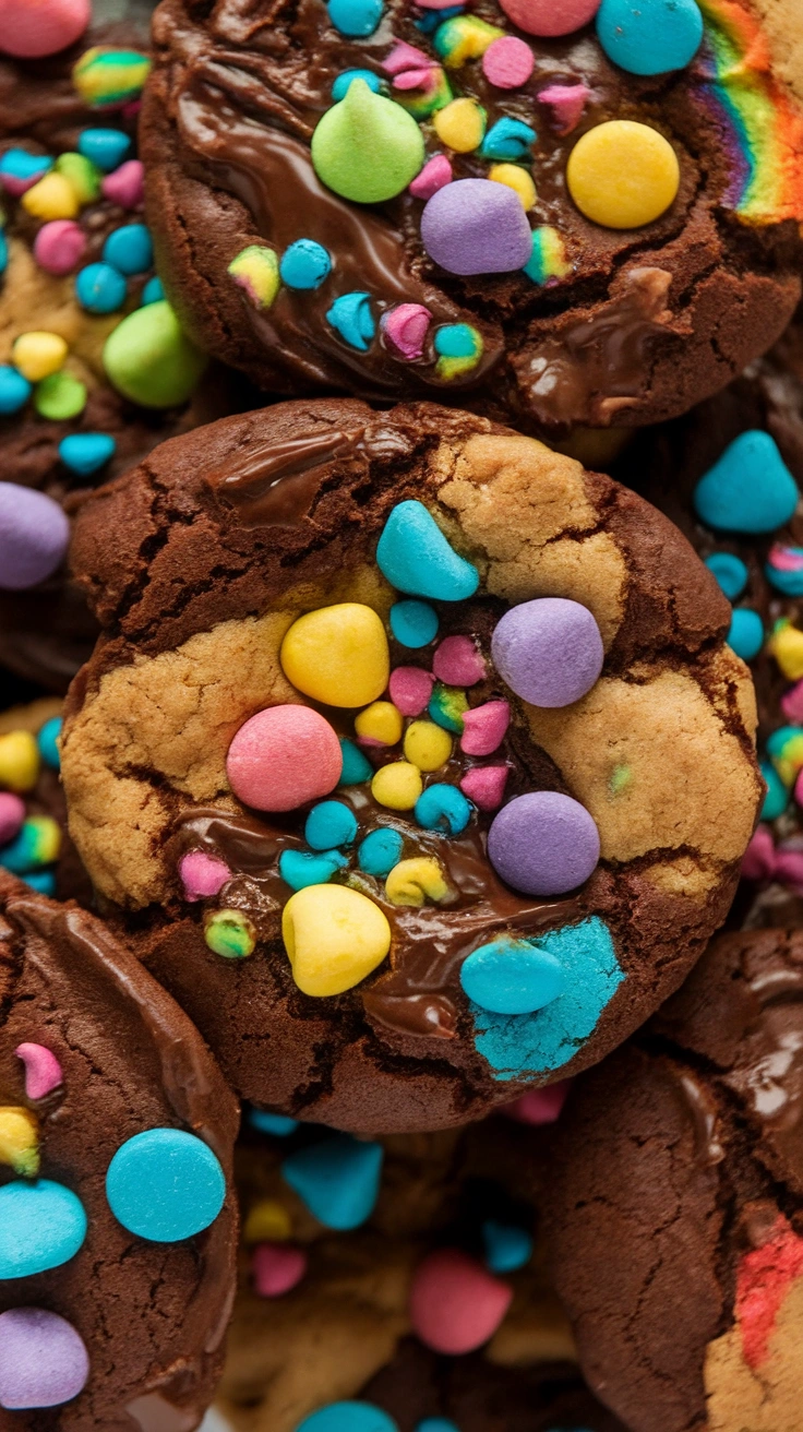 Easy Frosted Cosmic Brownie Cookies