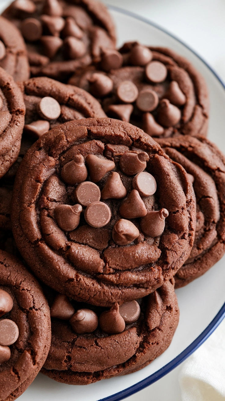 Double Chocolate Chip Crinkle Cookies