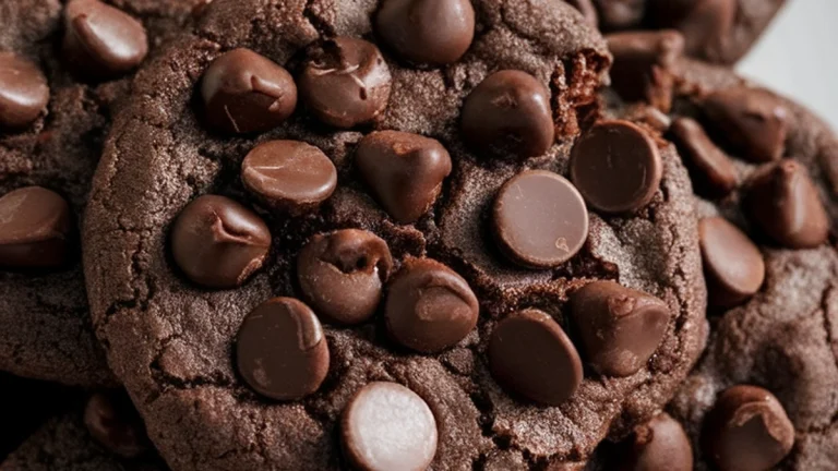 Easy Double Dark Chocolate Chip Cookies - Featured