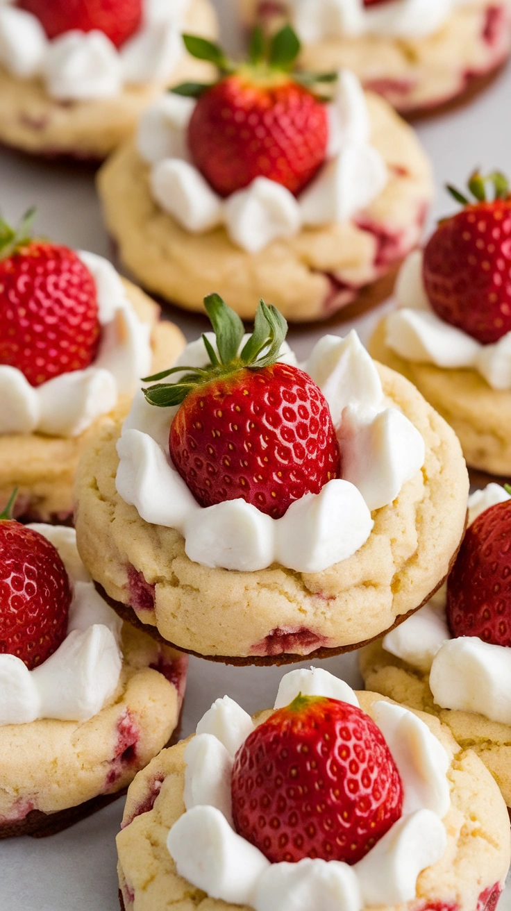 Easy Strawberry Cheesecake Cookies with a Cake Mix