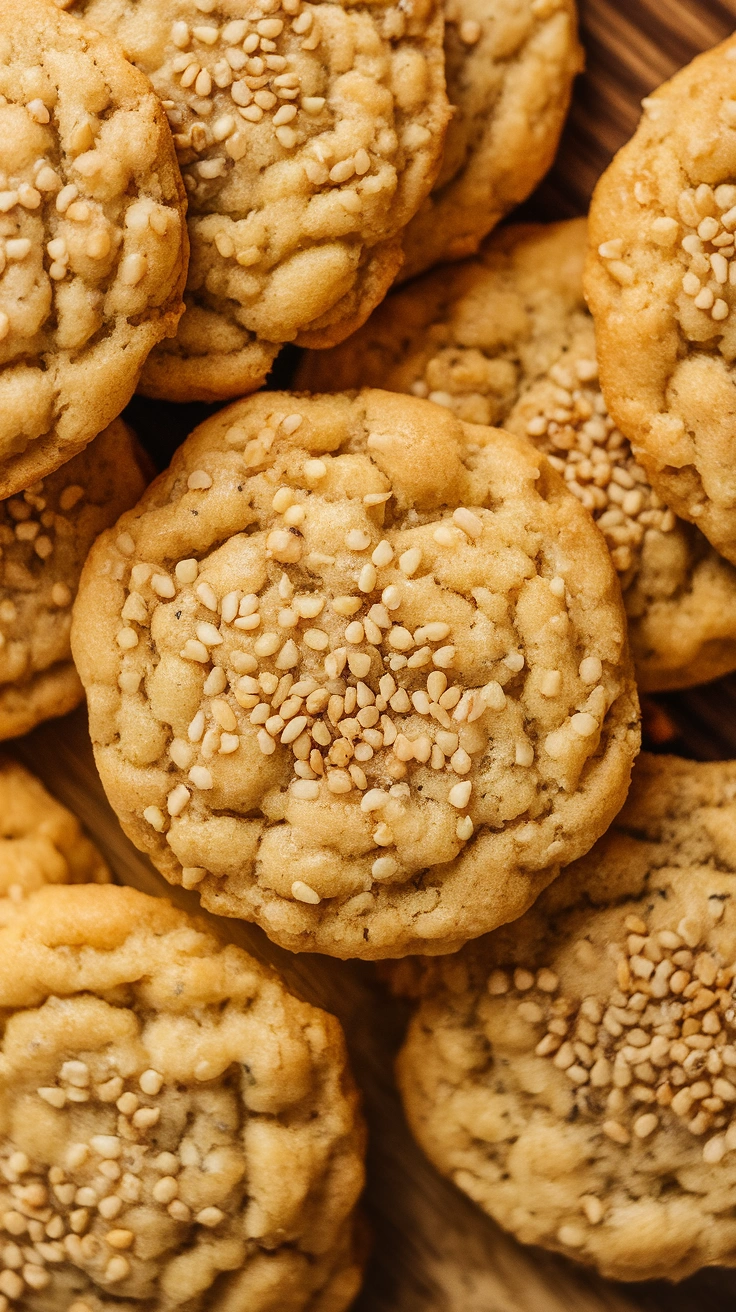 Crispy Honey Sesame Cookies