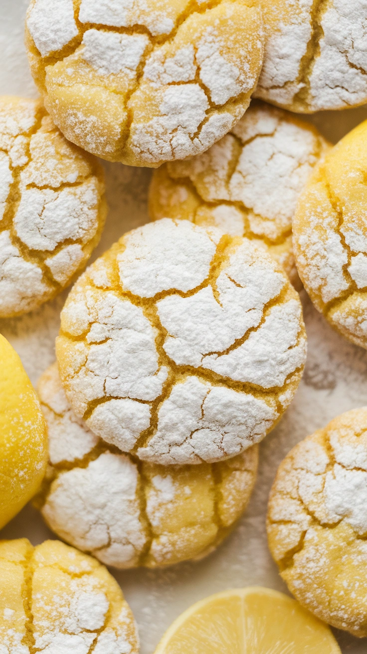 Soft Lemon Crinkle Cookies