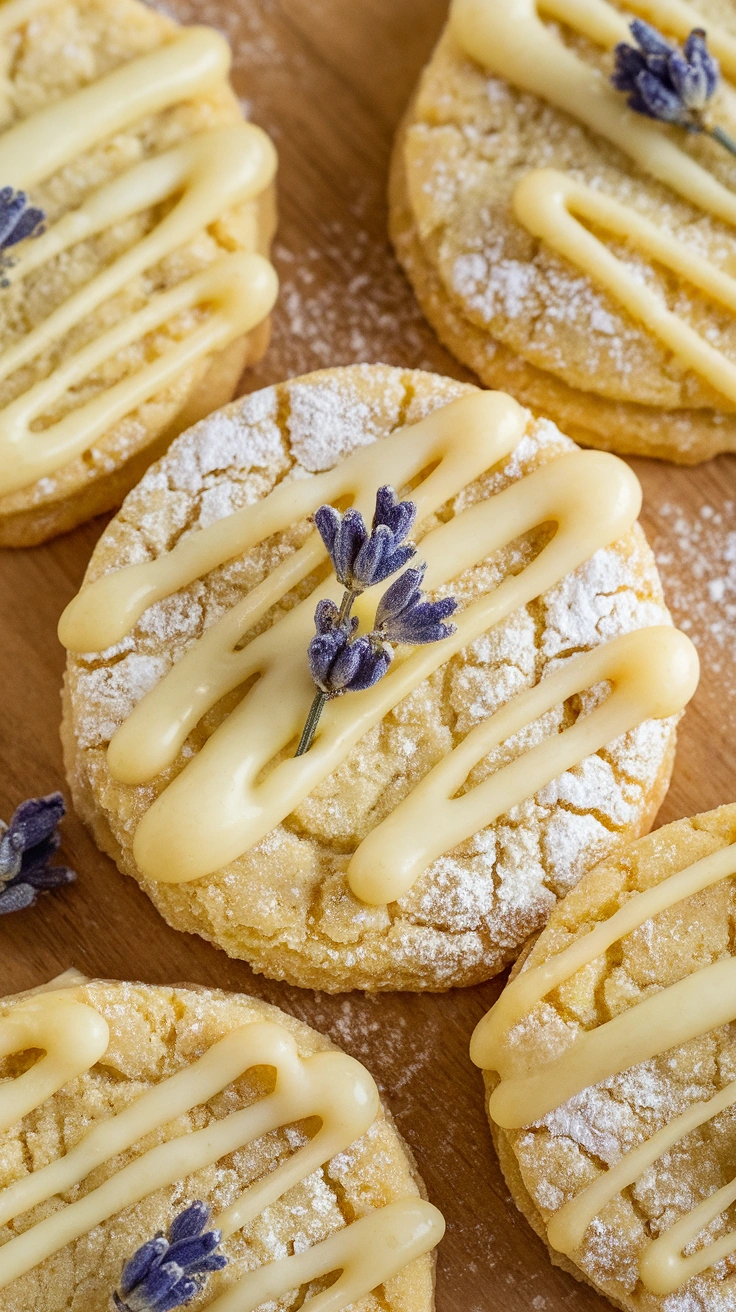 Glazed Lemon Lavender Shortbread Cookies