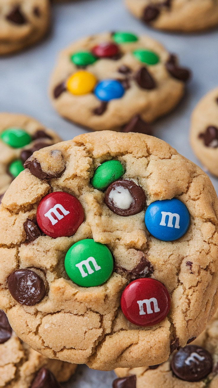 Soft and Chewy M&M Cookies