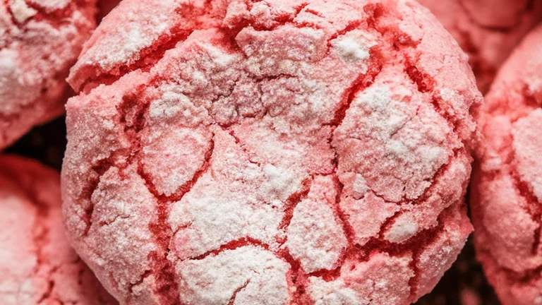 Mexican Pink Cookies Recipe (Polvorones Rosas) - Featured