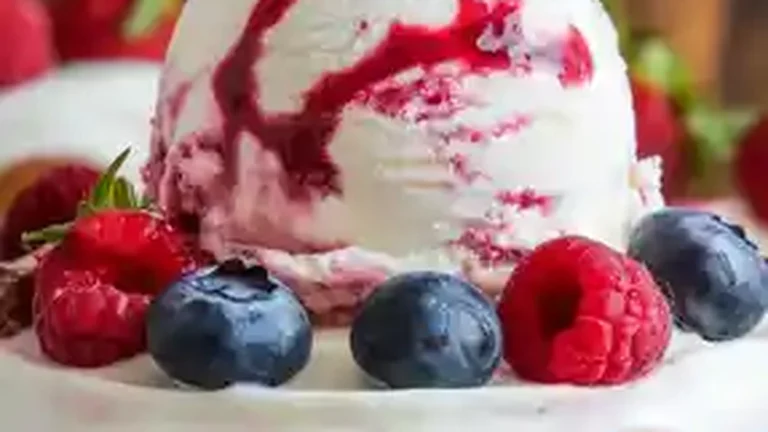 Mixed Berry Ice Cream Vanilla Pound Cake - Featured