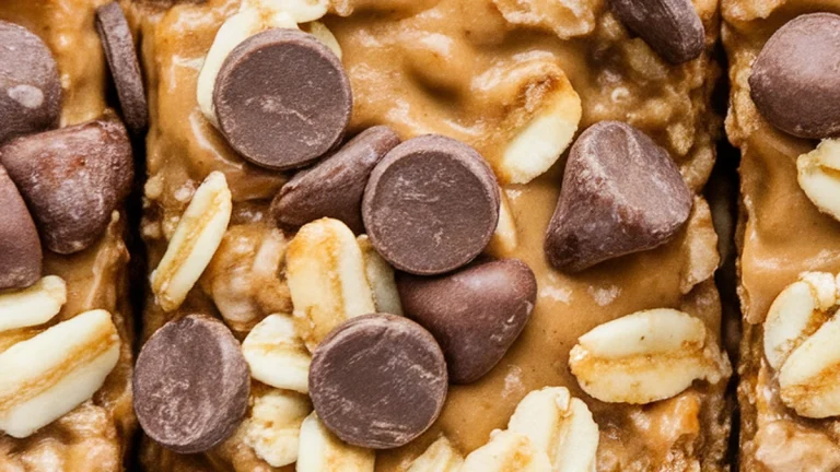 No Bake Peanut Butter Oatmeal Bars - Featured