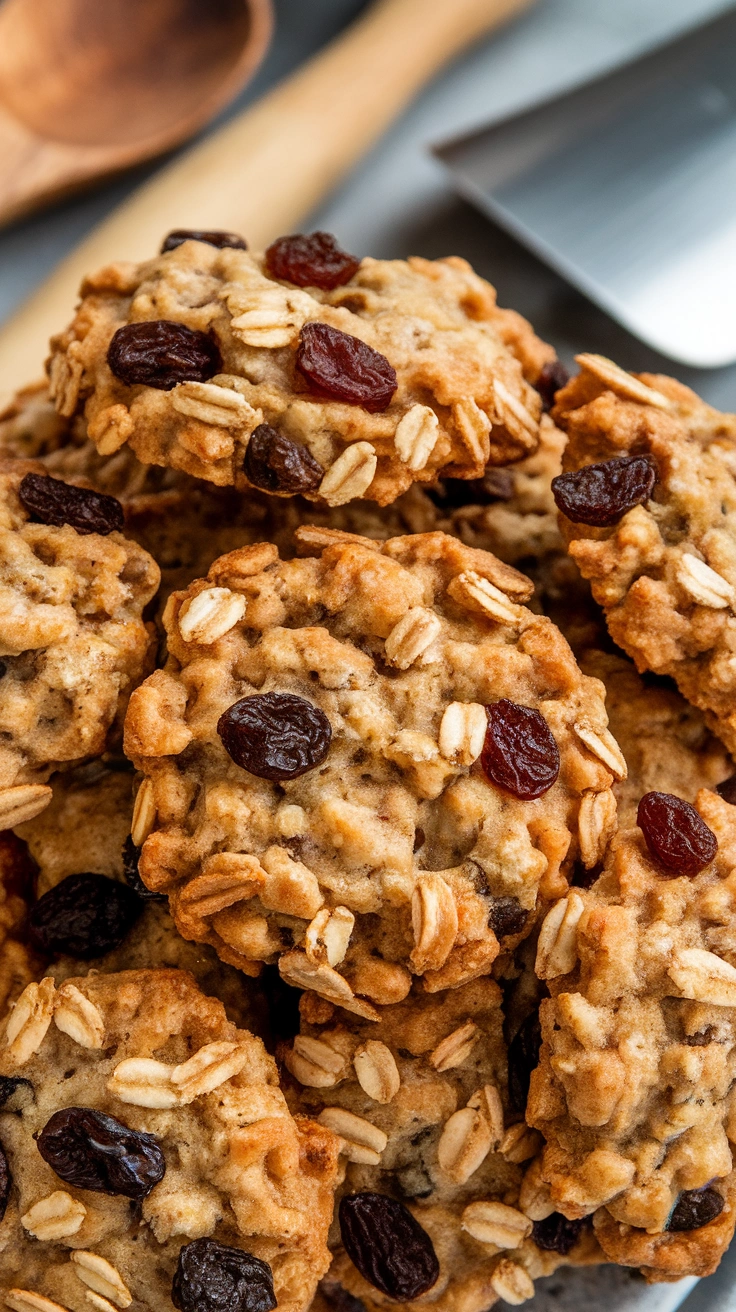 Chewy Oat and Raisin Cookies