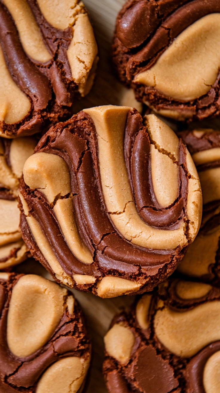 Peanut Butter Swirl Brownie Cookies