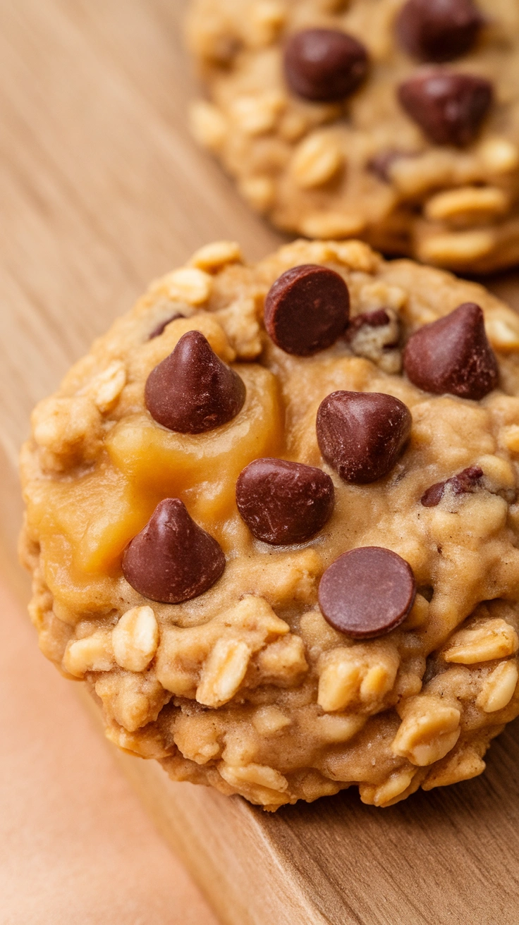 Applesauce Peanut Butter Oatmeal Cookies with Chocolate Chips