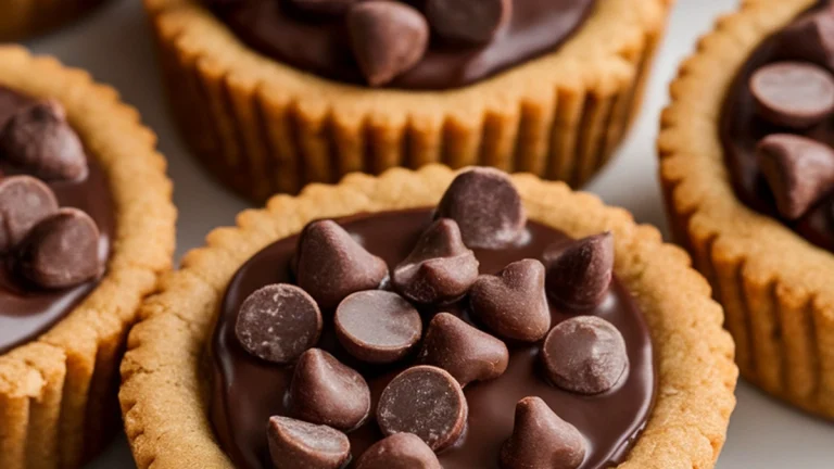 Peanut Butter Cookie Cups with Chocolate Filling - Featured