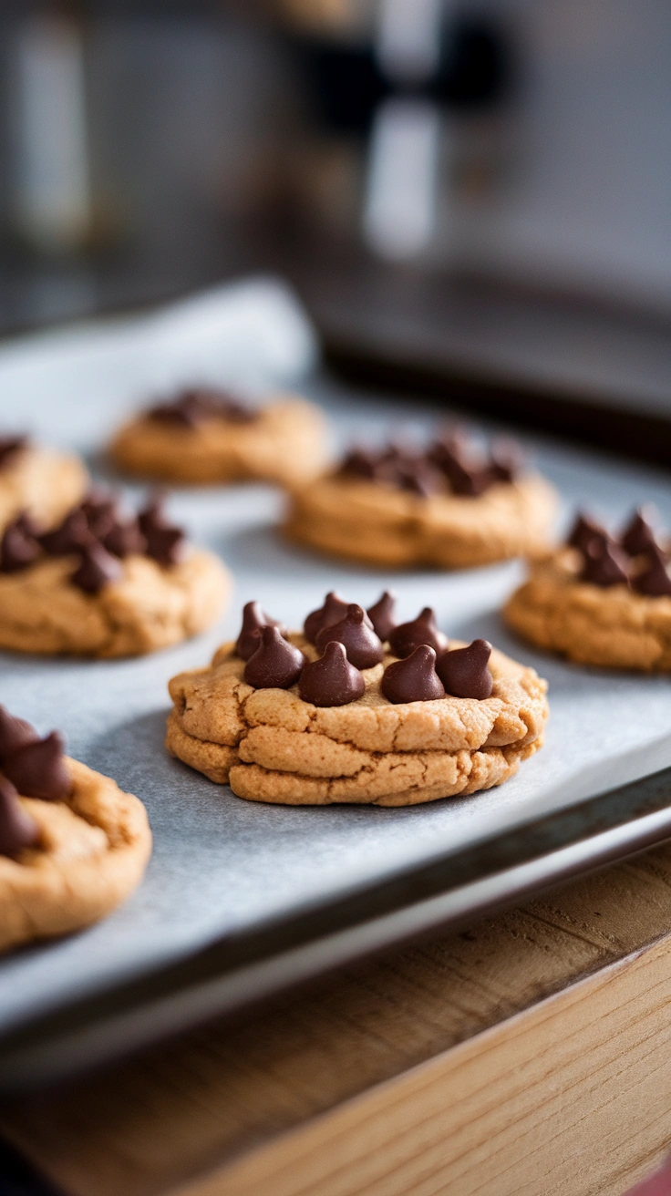 Flourless Peanut Butter Chocolate Chip Cookies