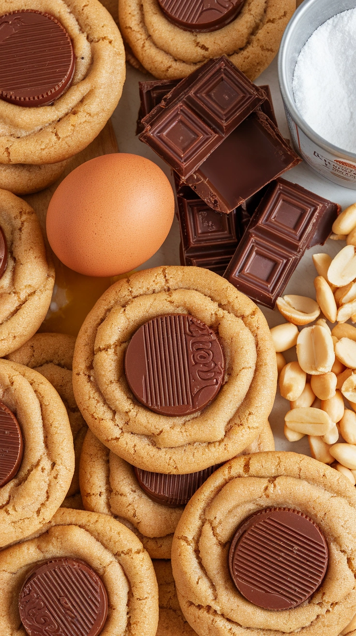 Reese's Peanut Butter Cup Stuffed Cookies