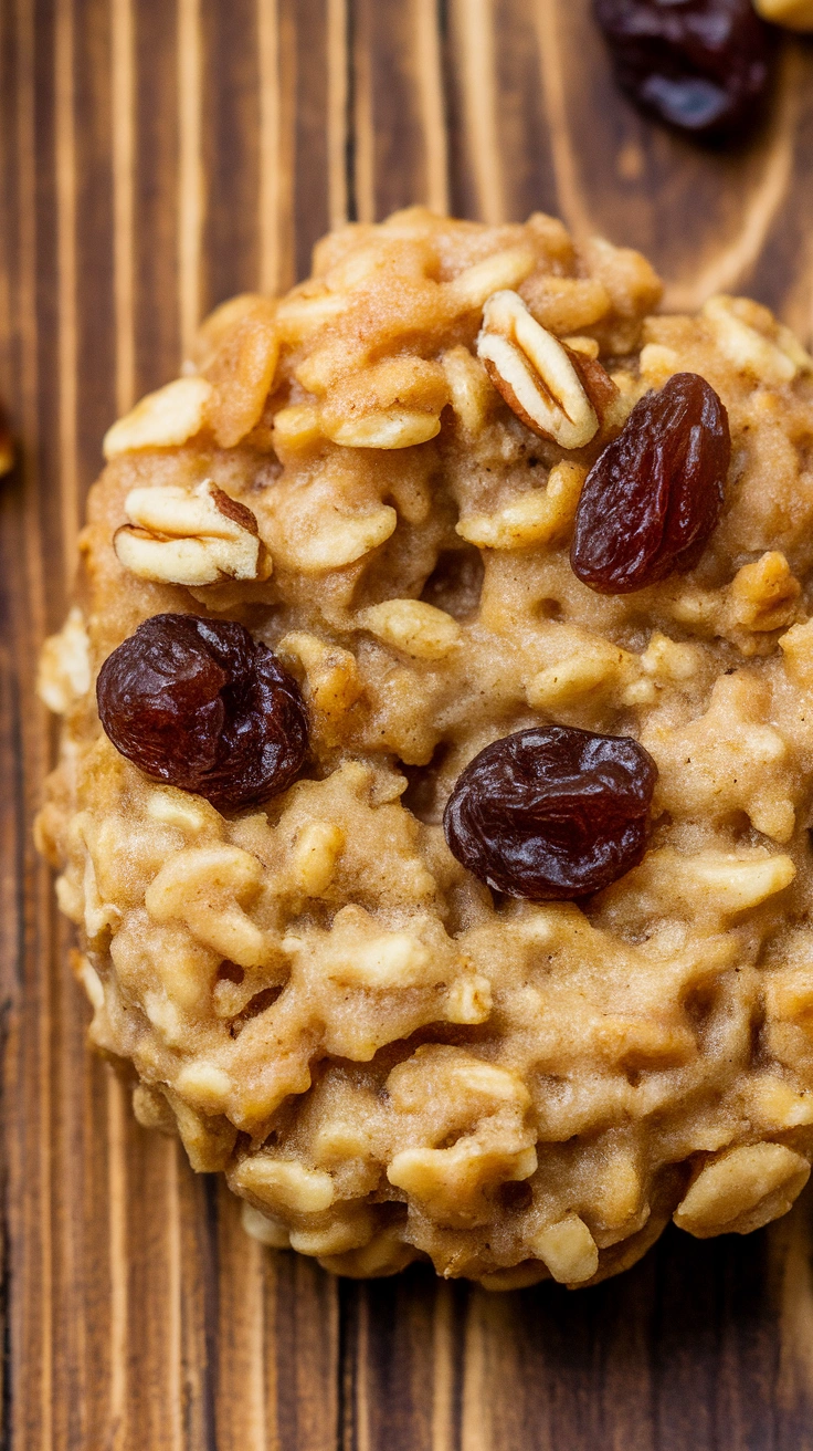 Soft Cinnamon Oatmeal Raisin Pecan Cookies