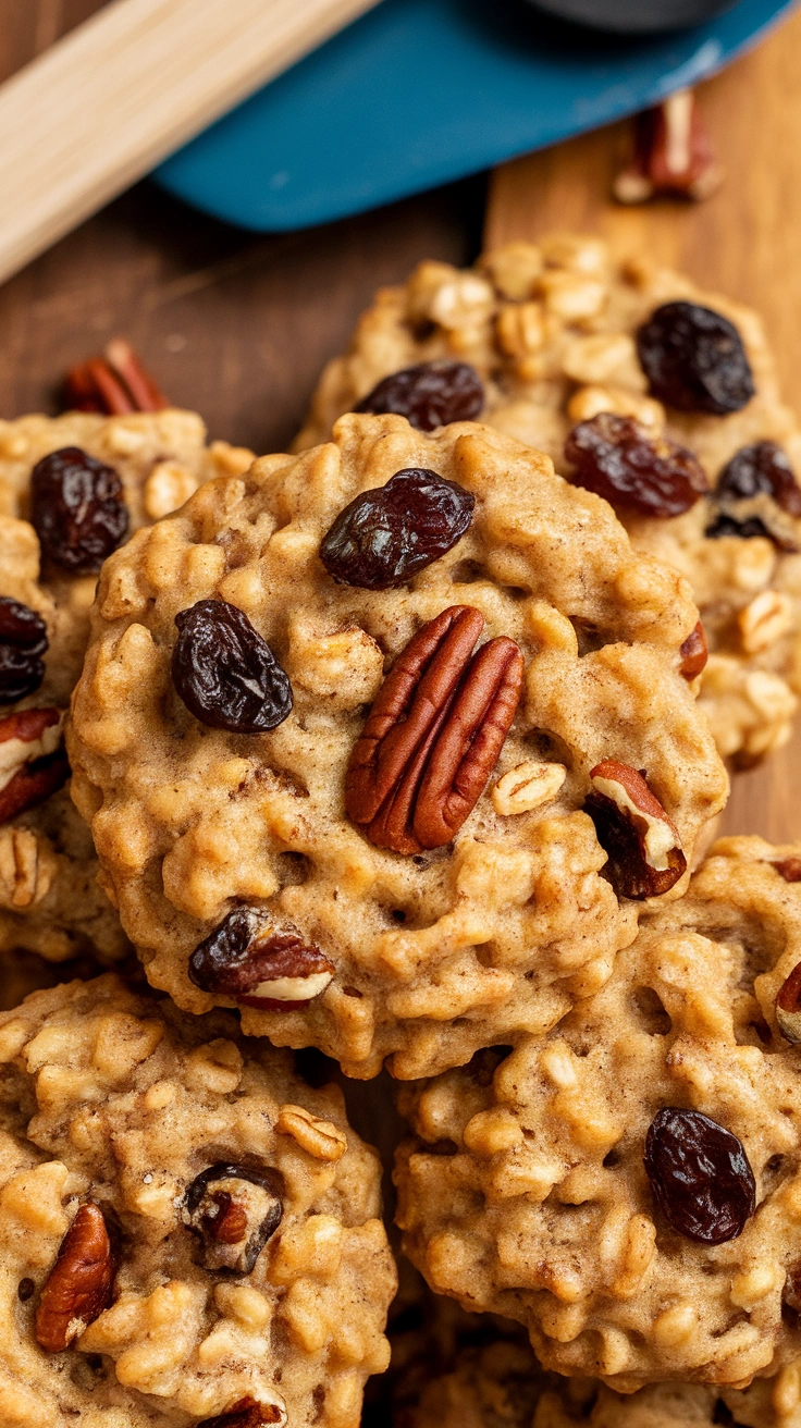 Chewy Oatmeal Raisin Pecan Cookies