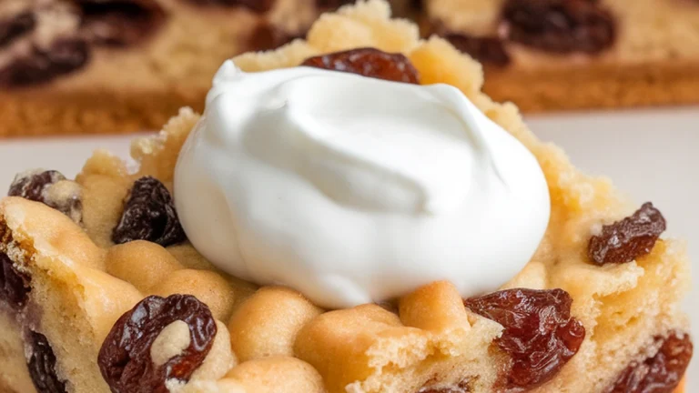 Sour Cream Raisin Bars - Featured