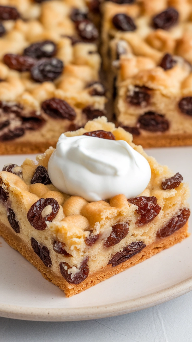 Sour Cream Raisin Cookie Bars