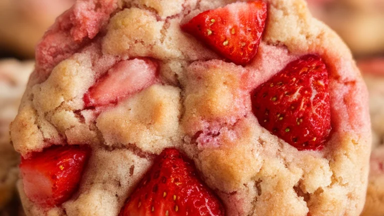 Strawberry Cake Mix Cookies - Featured