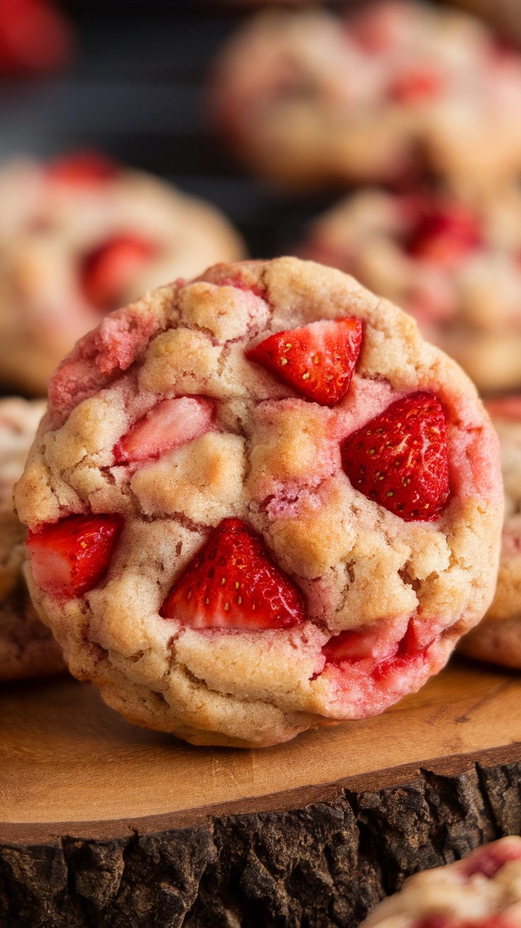 Chewy Strawberry Cake Mix Cookies