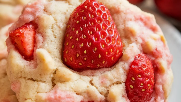 Strawberry Cake Mix Cookies Recipe - Featured