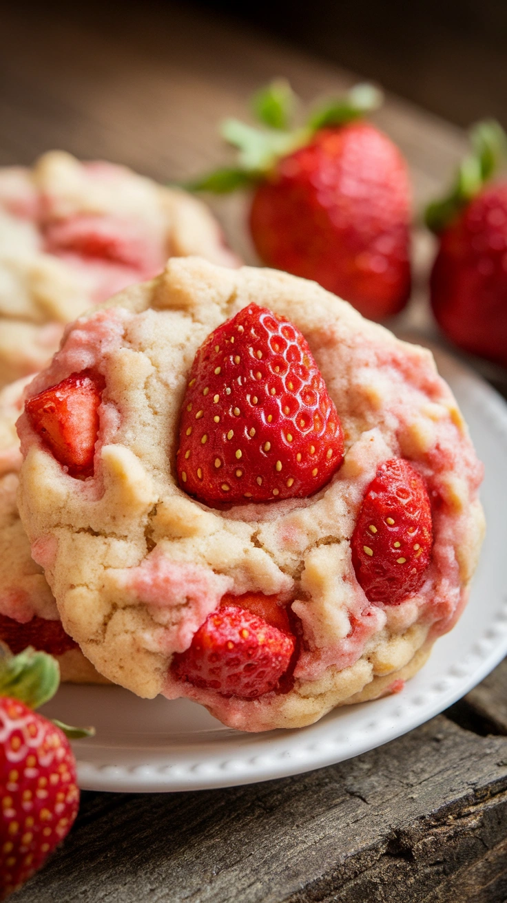 Strawberry White Chocolate Cake Mix Cookies