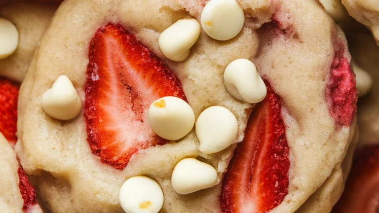 Strawberry White Chocolate Chip Cookies - Featured