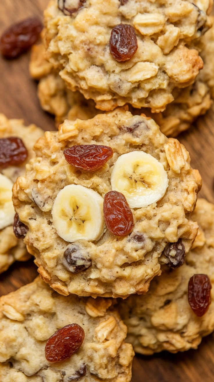 Banana Oatmeal Raisin Cookies