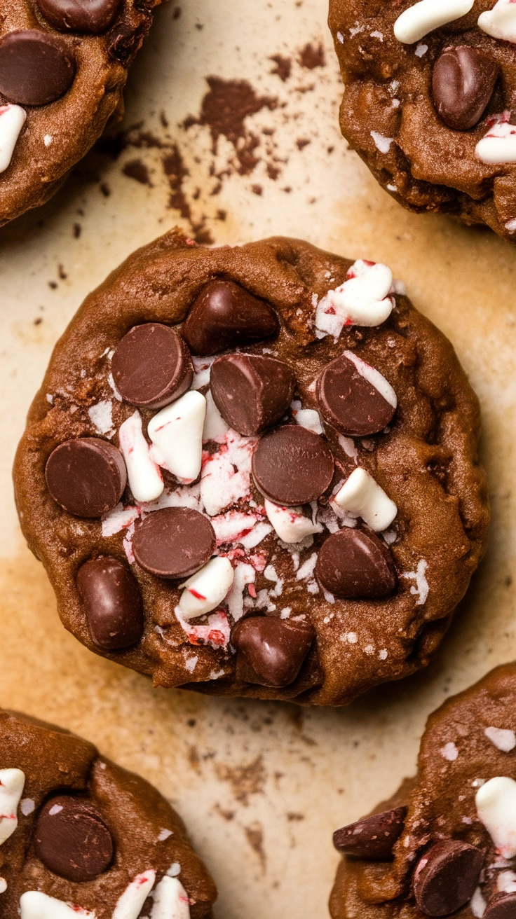 Vegan Double Chocolate Peppermint Cookies