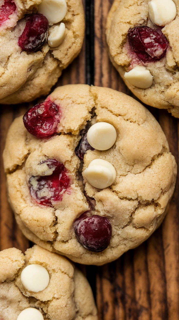 White Chocolate Chip Cookies with Dried Cranberries