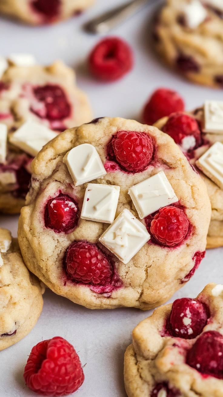 Raspberry White Chocolate Chunk Cookies